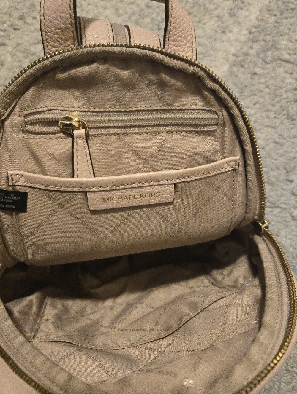 Michael Kors Abbey XS Pebble Leather Studded Sling Backpack - Blush Pink - Picture 10 of 12